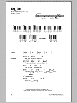 page one of Hey, Girl (Piano Chords/Lyrics)