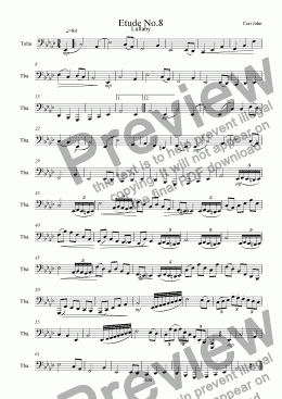 page one of Tuba Etude No.8