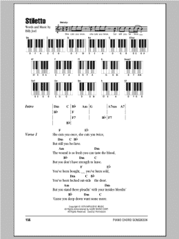 page one of Stiletto (Piano Chords/Lyrics)