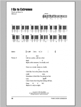 page one of I Go To Extremes (Piano Chords/Lyrics)