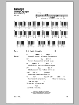 page one of Lullabye (Goodnight, My Angel) (Piano Chords/Lyrics)