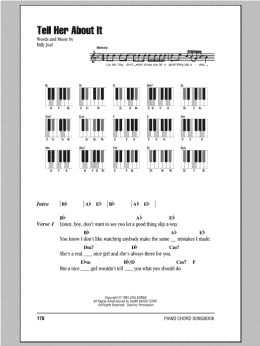 page one of Tell Her About It (Piano Chords/Lyrics)