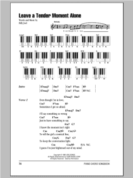 page one of Leave A Tender Moment Alone (Piano Chords/Lyrics)