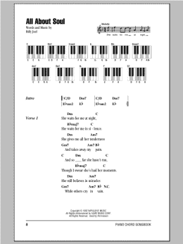 page one of All About Soul (Piano Chords/Lyrics)