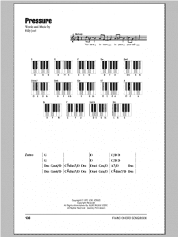 page one of Pressure (Piano Chords/Lyrics)