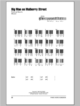 page one of Big Man On Mulberry Street (Piano Chords/Lyrics)