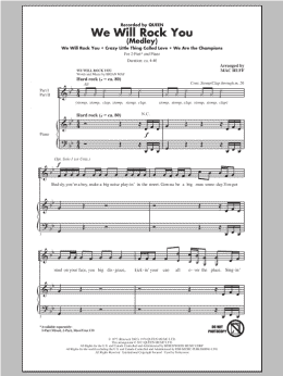 page one of We Will Rock You (Medley) (arr. Mac Huff) (2-Part Choir)