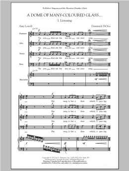 page one of A Dome Of Many-Coloured Glass (SATB Choir)