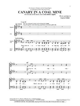 page one of Canary In A Coal Mine (SATB Choir)