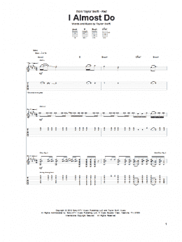 page one of I Almost Do (Guitar Tab)