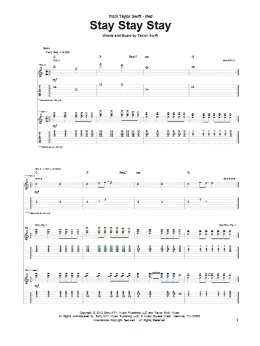 page one of Stay Stay Stay (Guitar Tab)