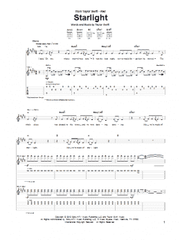 page one of Starlight (Guitar Tab)