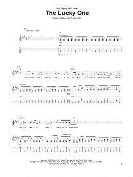 page one of The Lucky One (Guitar Tab)