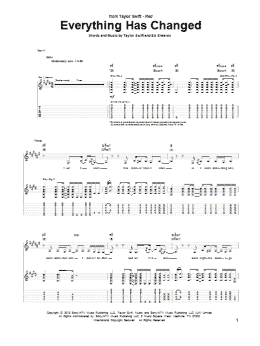 page one of Everything Has Changed (feat. Ed Sheeran) (Guitar Tab)