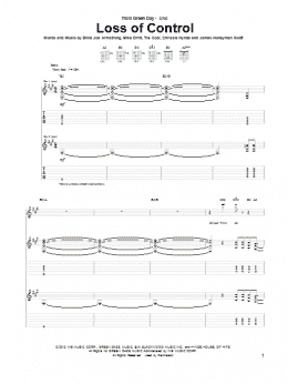 page one of Loss Of Control (Guitar Tab)