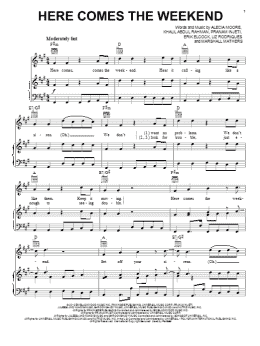 page one of Here Comes The Weekend (Piano, Vocal & Guitar Chords (Right-Hand Melody))
