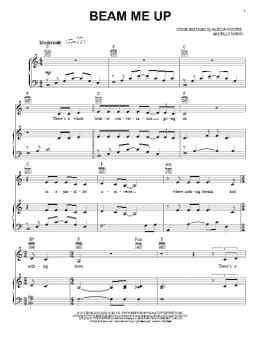 page one of Beam Me Up (Piano, Vocal & Guitar Chords (Right-Hand Melody))