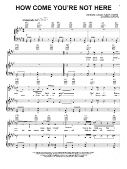 page one of How Come You're Not Here (Piano, Vocal & Guitar Chords (Right-Hand Melody))