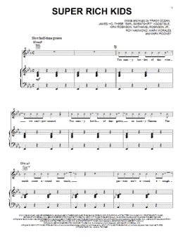 page one of Super Rich Kids (Piano, Vocal & Guitar Chords (Right-Hand Melody))