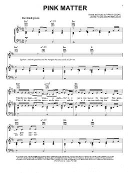 page one of Pink Matter (Piano, Vocal & Guitar Chords (Right-Hand Melody))