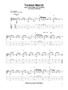page one of Turkish March (Solo Guitar)