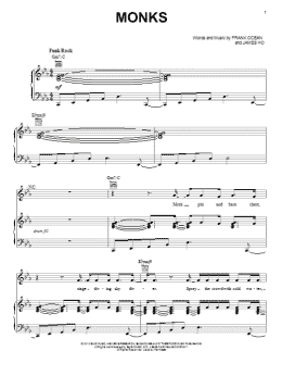 page one of Monks (Piano, Vocal & Guitar Chords (Right-Hand Melody))