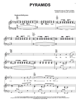 page one of Pyramids (Piano, Vocal & Guitar Chords (Right-Hand Melody))
