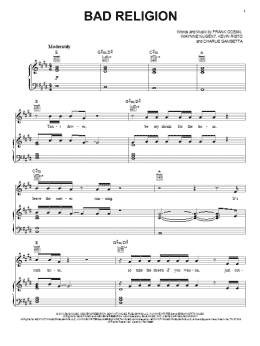 page one of Bad Religion (Piano, Vocal & Guitar Chords (Right-Hand Melody))