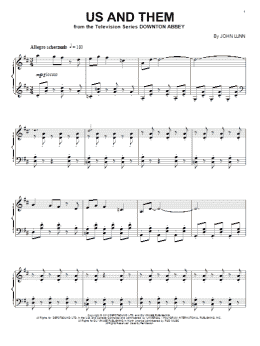 page one of Us And Them (Piano Solo)