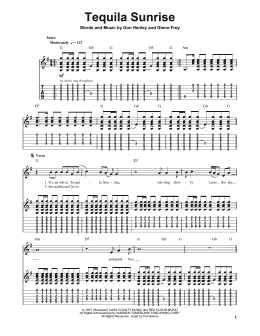page one of Tequila Sunrise (Guitar Tab (Single Guitar))