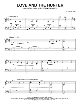 page one of Love And The Hunter (Piano Solo)
