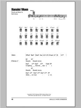 page one of Hanalei Moon (Ukulele Chords/Lyrics)