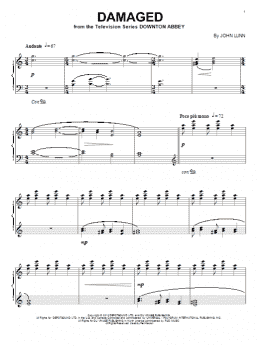 page one of Damaged (Piano Solo)