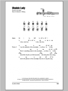 page one of Ukulele Lady (Ukulele Chords/Lyrics)