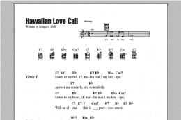 page one of Hawaiian Love Call (Ukulele Chords/Lyrics)