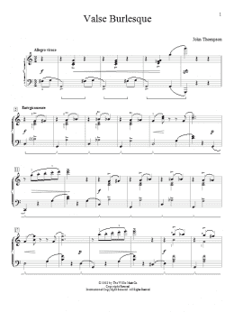 page one of Valse Burlesque (Educational Piano)