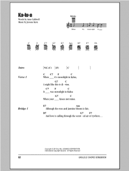page one of Ka-lu-a (Ukulele Chords/Lyrics)