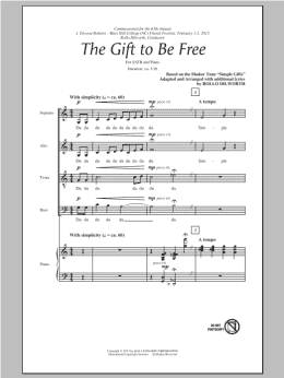page one of The Gift To Be Free (SATB Choir)