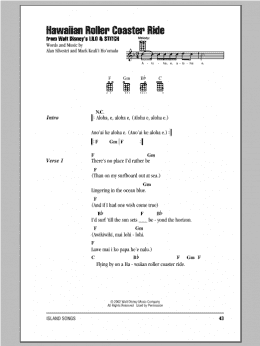 page one of Hawaiian Roller Coaster Ride (Ukulele Chords/Lyrics)