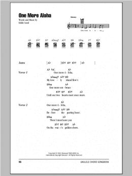 page one of One More Aloha (Ukulele Chords/Lyrics)