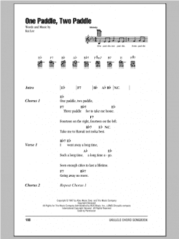 page one of One Paddle, Two Paddle (Ukulele Chords/Lyrics)