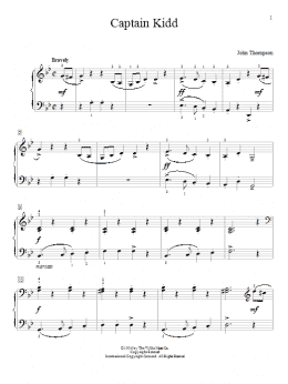 page one of Captain Kidd (Educational Piano)