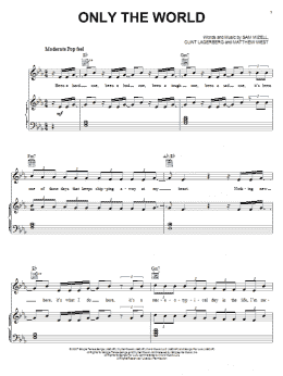 page one of Only The World (Piano, Vocal & Guitar Chords (Right-Hand Melody))