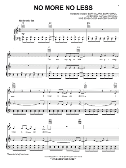page one of No More No Less (Piano, Vocal & Guitar Chords (Right-Hand Melody))