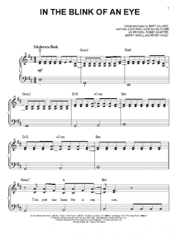 page one of In The Blink Of An Eye (Easy Piano)
