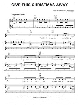 page one of Give This Christmas Away (Piano, Vocal & Guitar Chords (Right-Hand Melody))