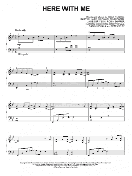 page one of Here With Me (Piano Solo)