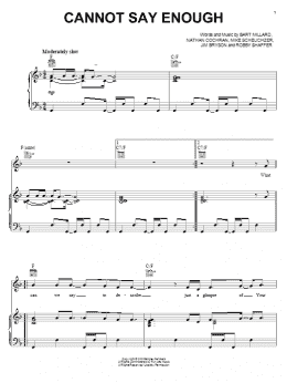 page one of Cannot Say Enough (Piano, Vocal & Guitar Chords (Right-Hand Melody))