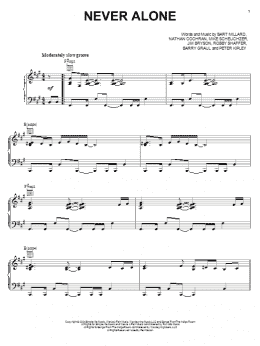page one of Never Alone (Piano, Vocal & Guitar Chords (Right-Hand Melody))