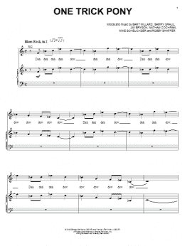 page one of One Trick Pony (Piano, Vocal & Guitar Chords (Right-Hand Melody))